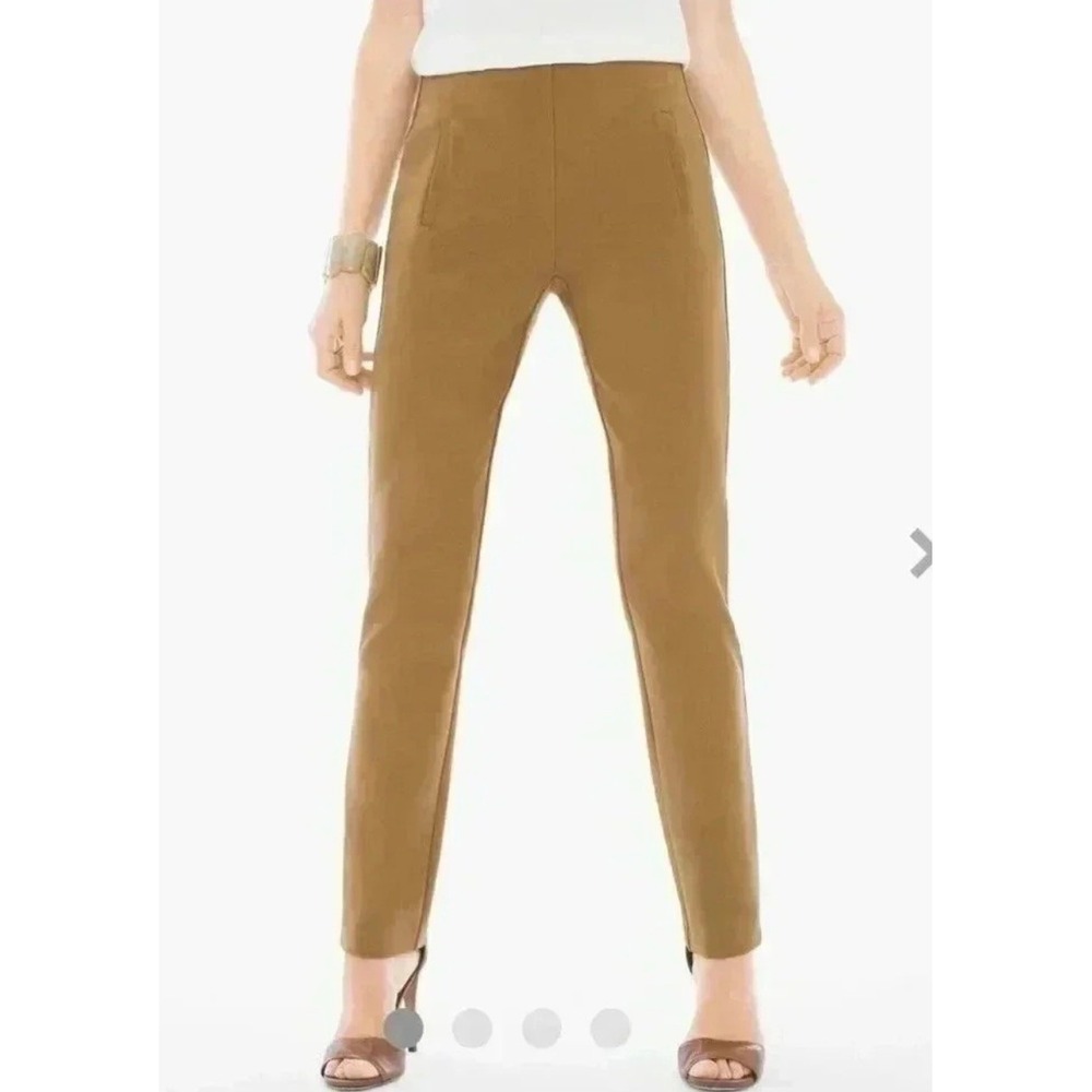 Chicos Juliet So Slimming Ankle Pants Camel Tan Pull On Trousers Size 1.5 US 10